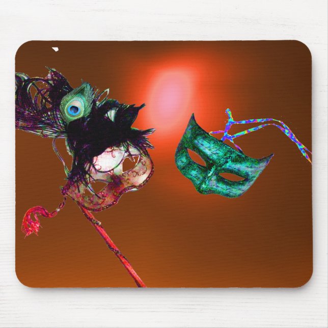 MARDI GRAS MASQUERADE orange Mouse Pad (Front)