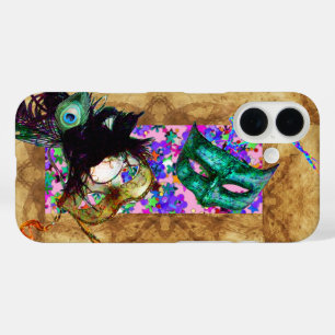 MARDI GRAS MASQUERADE parchment confetti iPhone 16 Case
