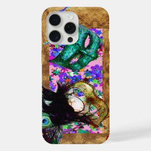 MARDI GRAS MASQUERADE parchment confetti iPhone 15 Pro Max Case