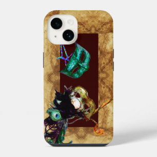 MARDI GRAS MASQUERADE parchment iPhone 14 Case