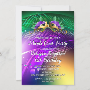 Mardi Gras Masquerade Party Invitation