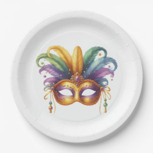 Mardi Gras Masquerade Party Paper Plate