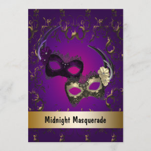 Mardi Gras Masquerade Prom Invitations