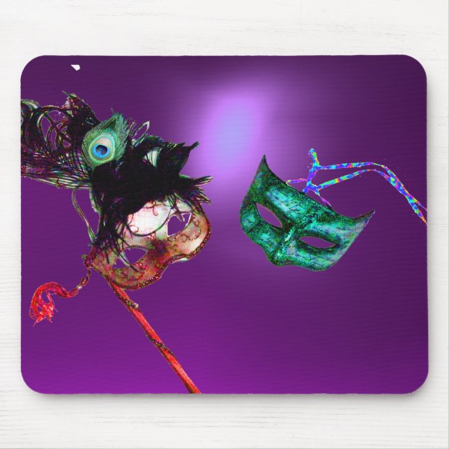 MARDI GRAS MASQUERADE purple Mouse Pad (Front)