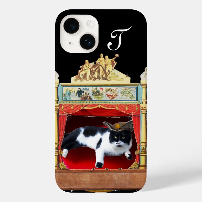 MARDI GRAS MASQUERADE THEATRE CAT Monogram Case-Mate iPhone Case (Back)