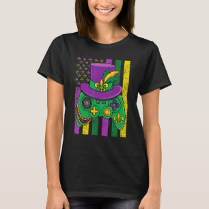 Mardi Gras Masquerade Video Game Purple Jester Hat T-Shirt