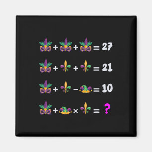 Mardi Gras Math Equation For Teacher Students Mard Magnet