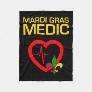 Mardi Gras Medic Fleece Blanket
