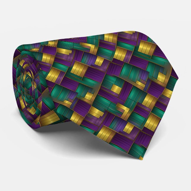 Mardi Gras Men's Tie  (Rolled)