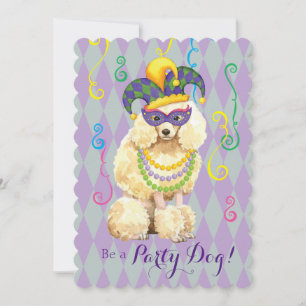 Mardi Gras Miniature Poodle Invitation