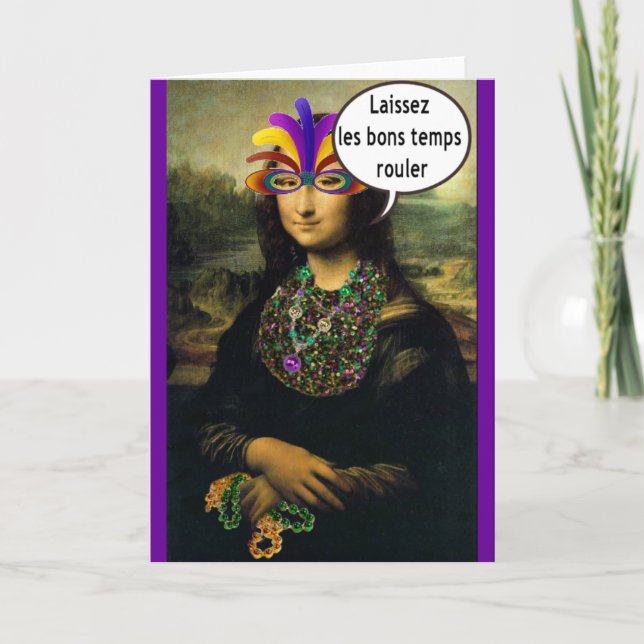 Mardi Gras Mona Lisa Card (Front)