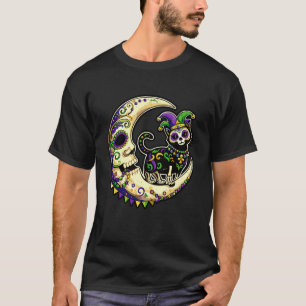 Mardi Gras Moon Cat New Orlean Louisiana Party Des T-Shirt