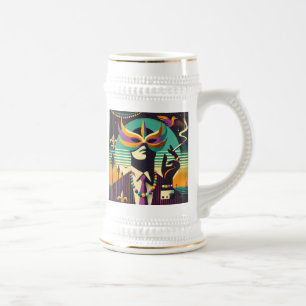 Mardi Gras Mr. Death The Smoking Man Beer Stein