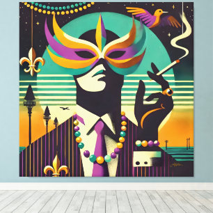 Mardi Gras Mr. Death The Smoking Man Canvas Print