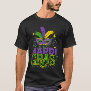 Mardi Gras Mysterious Masquerade Vibrant Festival  T-Shirt