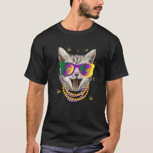 Mardi Gras New Orleans Funny Cat Mask Premium T-Shirt