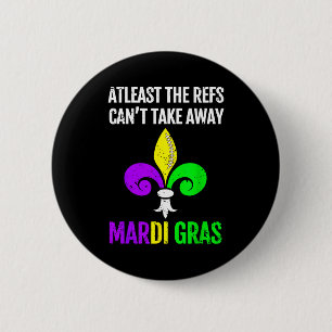 Mardi Gras New Orleans Funny Football Gift  6 Cm Round Badge