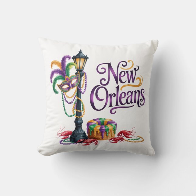 Mardi Gras New Orleans illustration Cushion (Front)