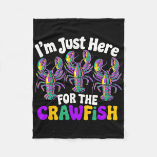 Mardi Gras New Orleans I'm Just Here For The Crawf Fleece Blanket