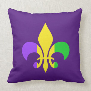 Mardi Gras New Orleans Louisiana Fleur-de-Lis Cushion