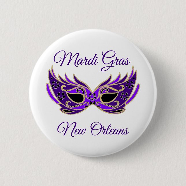 Mardi Gras New Orleans Mask 6 Cm Round Badge (Front)