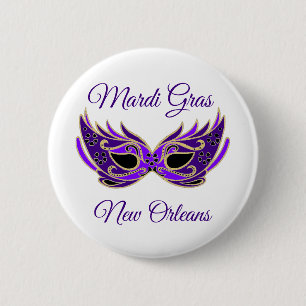 Mardi Gras New Orleans Mask 6 Cm Round Badge