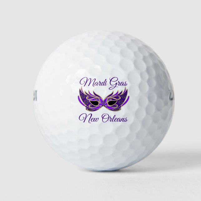 Mardi Gras New Orleans Mask Golf Balls (Front)