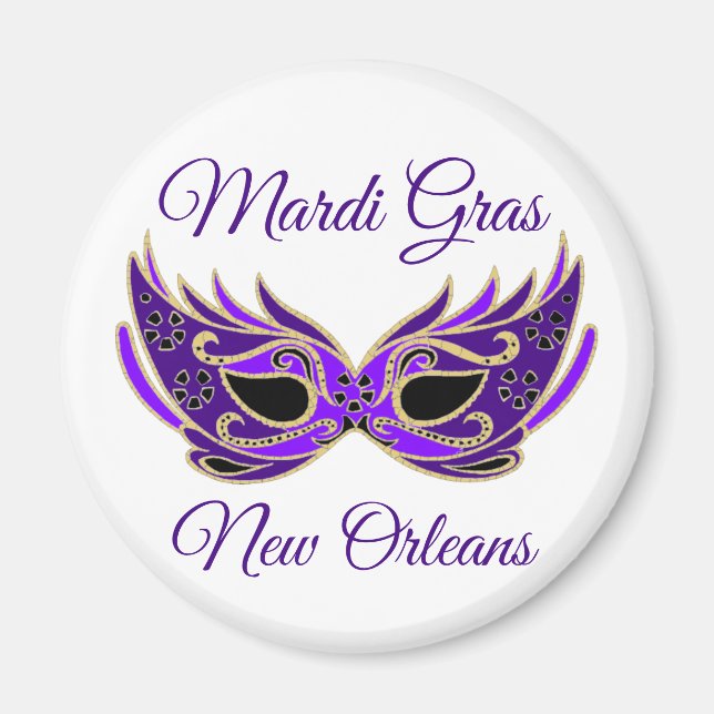 Mardi Gras New Orleans Mask Magnet (Front)