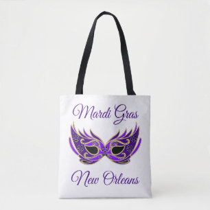 Mardi Gras New Orleans Mask Tote Bag