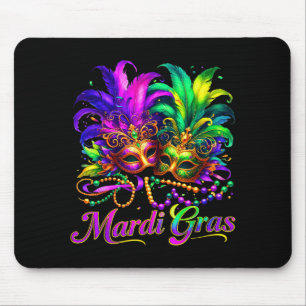 Mardi gras new orleans party feather mask men wome mouse pad
