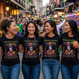 Mardi Gras New Orleans Voodoo Queen Girls Trip T-Shirt