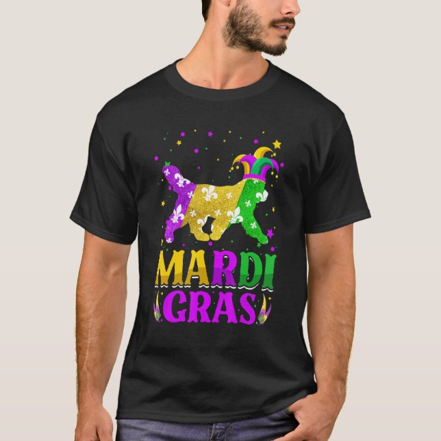 Mardi Gras Newfoundland Dog Lover Carnival Jester_ T-Shirt (Front)