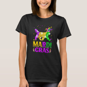 Mardi Gras Newfoundland Dog Lover Carnival Jester T-Shirt
