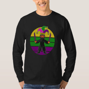 Mardi Gras Ninja Holding Swords Mardi Gras 2023 T-Shirt