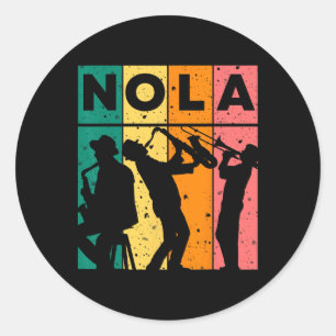 Mardi Gras Nola New Orleans Carnival 2025 Jazz Ret Classic Round Sticker