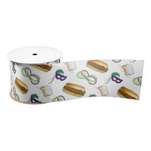 Mardi Gras NOLA New Orleans Mask Beads Beignet Satin Ribbon