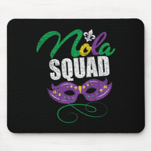Mardi Gras Nola Squad Distressed New Orleans Beads Mouse Pad