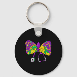 Mardi Gras Nurse Nursing Carnival Parade Coquette  Key Ring