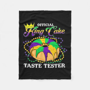 Mardi Gras Official King Cake Taste Tester Funny Fleece Blanket