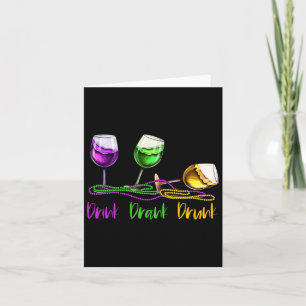 Mardi Gras Outfit For Women Men Wine Party Drink D Card