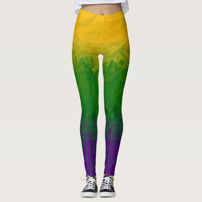Mardi Gras Paint Leggings (Front)
