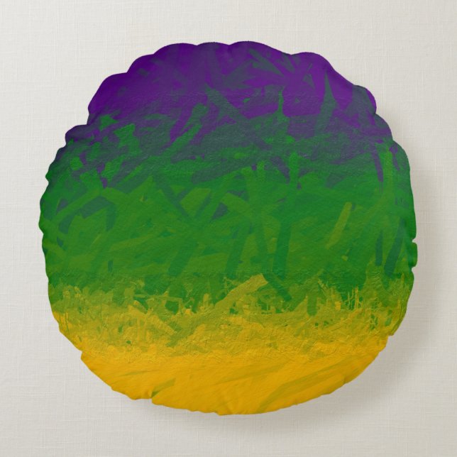 Mardi Gras Paint Round Cushion (Front)
