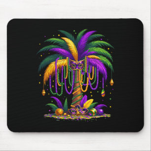 Mardi Gras Palm Tree Hawaiian Tropical Party Men W Mouse Pad