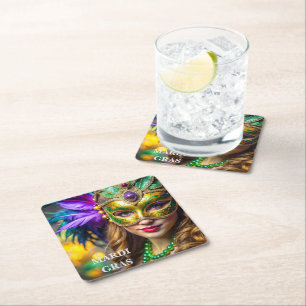 Mardi Gras Paper Coaster