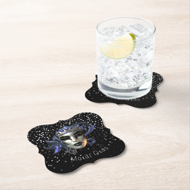 Mardi Gras Paper Coaster (Insitu)