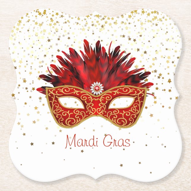 Mardi Gras Paper Coaster (Front)