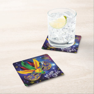 Mardi Gras Paper Coaster