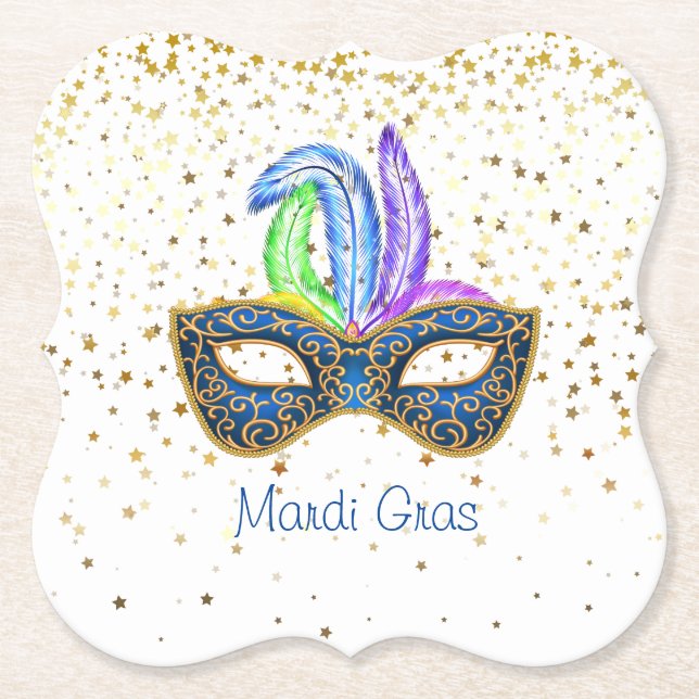 Mardi Gras Paper Coaster (Front)