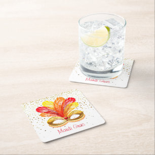 Mardi Gras Paper Coasters