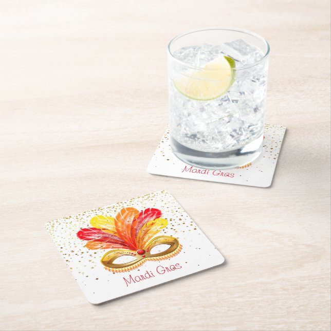 Mardi Gras Paper Coasters (Insitu)